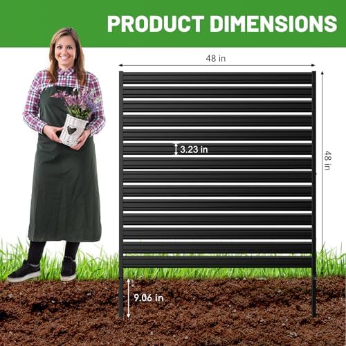 No-Dig Metal Privacy Fence Screen, 48" H × 48" W Air Conditioner Fence - Image 2