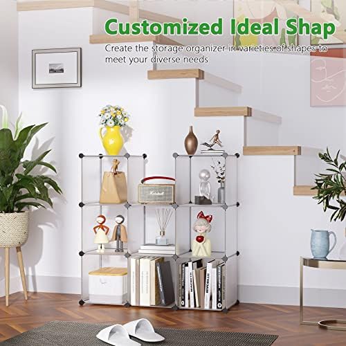 C&AHOME Cube Storage Organizer, 9-Cube Bookcase, Closet Cabinet White - Image 5