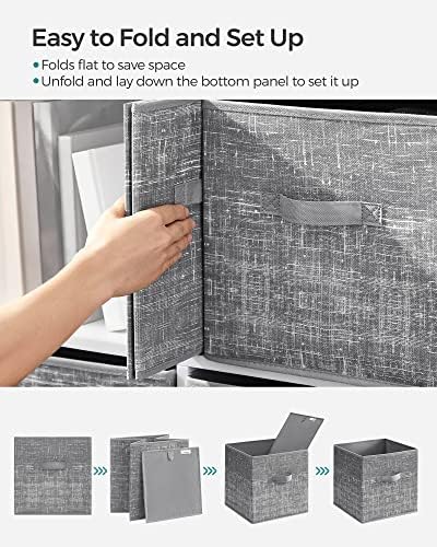 SONGMICS Storage Cubes, Set of 6, 11.8-Inch Foldable Closet Organizers - Image 6