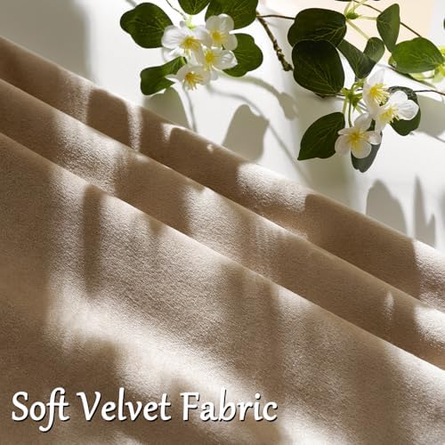 GIGIZAZA Taupe Velvet Pillow Covers 26x26 Decorative Pillows Pack of 2 - Image 5