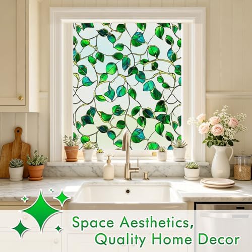 SOMWISE Frosted Window Privacy Film, Decorative Sun Heat Blocking, Anti UV - Image 5