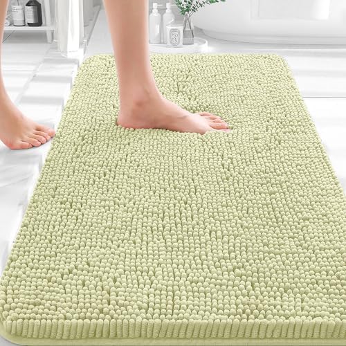 OLANLY Small Bathroom Rugs 30x18, Extra Soft Absorbent Chenille Bath Rugs by OLANLY