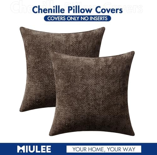 MIULEE Decorative Couch Throw Pillow Covers 22x22 Inch Dark Brown 2 Pack - Image 6
