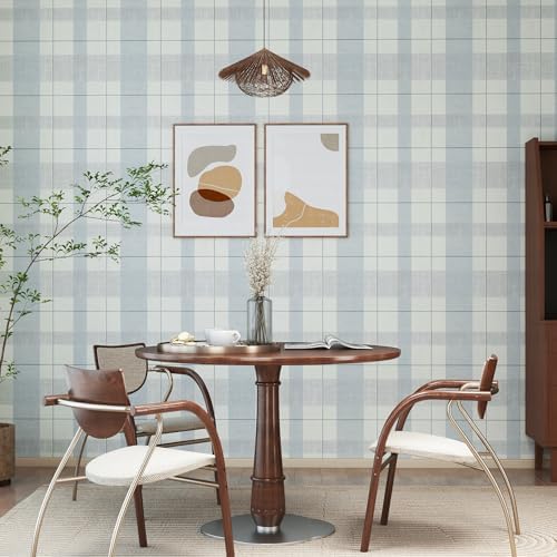 Timeet Modern Peel and Stick Wallpaper Wallpaper Blue Gray Boho Contact Paper Waterproof Self Adhesive Removable Textured Wall Paper for Bedroom Bathroom Cabinets Wall Decor Vinyl 17.3" x 200" - Image 3