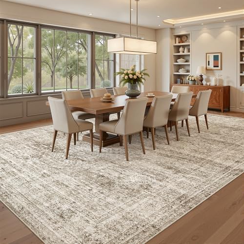 Soalmost Washable Area Rug 8x12 Large Soft Brown Rugs for Living Room - Image 3