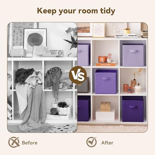 GRANNY SAYS 11x11 Cube Storage, 8-Pack Fabric Storage Bins, Purple Gradient - Image 6