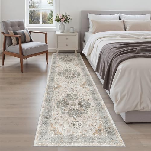 Madane Hallway Runner Rug 2x8 Washable Kitchen Rugs Soft, Light Taupe Brown - Image 3