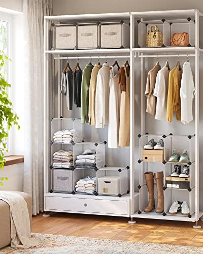 SONGMICS 16 Cube Storage Organizer，Plastic stackable cube shelf - Image 4