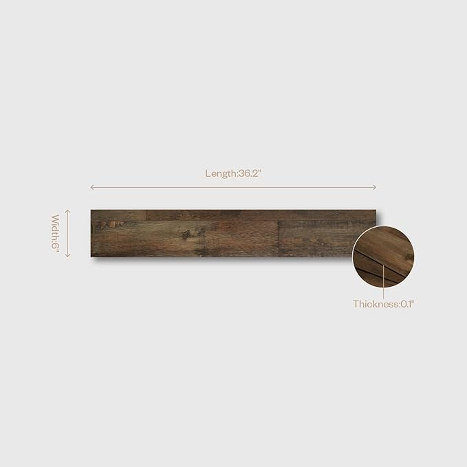 Peel and Stick Wall Panels, Easy Self Adhesive Vinyl Tiles Wall Planks, Farmhouse Wood Grain Shiplap for Kitchen Bedroom Interior WallDecor (12 pcs/18.1 Sq Ft/Box) (Dark Smoked Oak) - Image 4