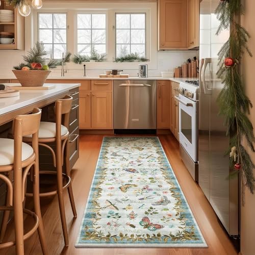 Machine Washable Rug Runners for Hallways: 2'6"x8' Kitchen Runner Stain Resistant Non Slip Low Pile Soft Carpet Runner Rug for Entryway Hallway Indoor Kitchen Beside Bedroom Bathroom Farmhouse - Image 2