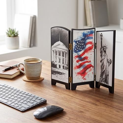 250th Anniversary of Patriotism Desktop Decoration Screen, Independence Day Wooden Desktop Decoration, Mini Desktop Folding Screen, Suitable for Living Room, Bedroom, Dining Room and Office - Image 6