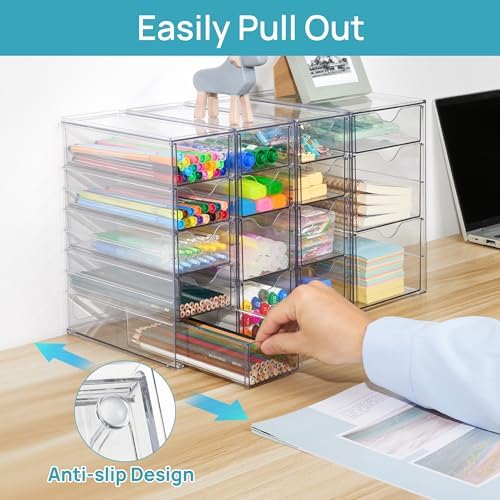 Vtopmart 4 Set Acrylic Desk Organizer with 16 Drawers for Office, Makeup - Image 3