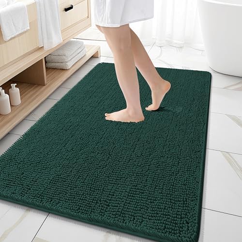 OLANLY Large Bathroom Rugs 59x35, Extra Soft Absorbent Chenille Bath Rugs by OLANLY