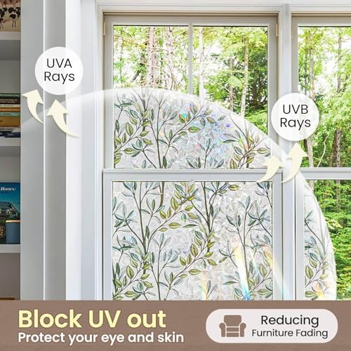 ADD.HERES Rainbow Window Privacy Film, Stained Glass Cling, 17.5" x 78.7" - Image 4