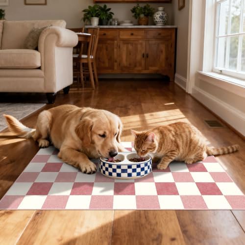 Pink White Checkered Rug, 28"x43" Doormat Indoor Outdoor Entrance - Image 6