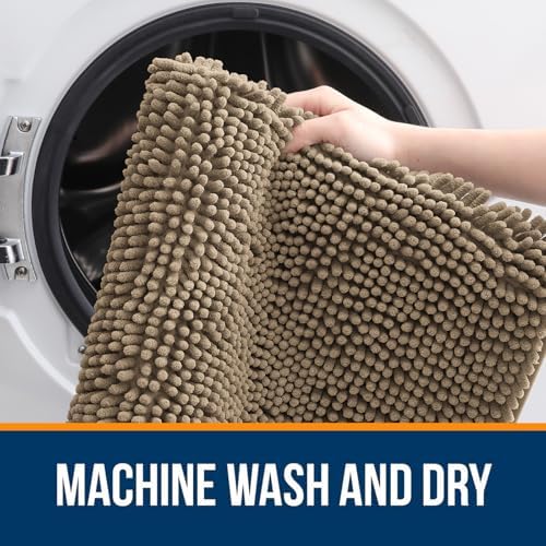 OLANLY Small Bathroom Rugs 30x18, Extra Soft Absorbent Chenille Bath Rugs - Image 5