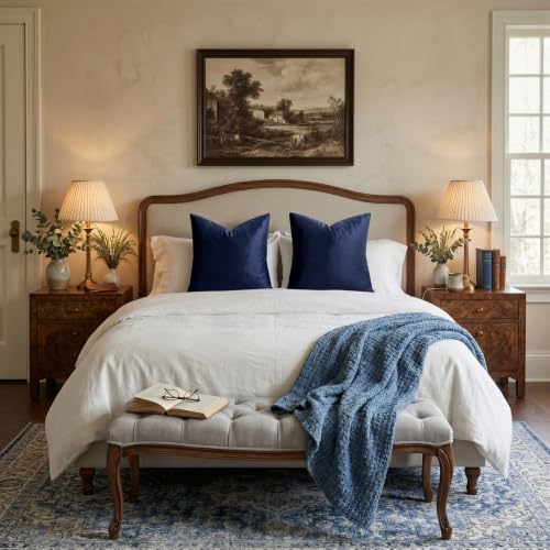 GIGIZAZA Navy Velvet Pillow Covers 20x20 Decorative Pillows Pack of 2 - Image 7
