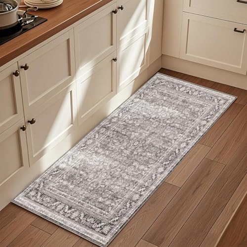 OPPODREAM Vintage Grey Area Rugs 2x6, Washable Rug for Living Room by OPPODREAM