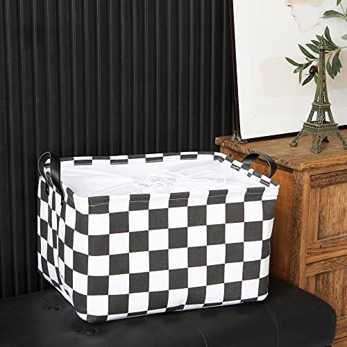 Hinwo 33L Large Canvas Storage Baskets with Lid and Handles, 2-Pack - Image 3