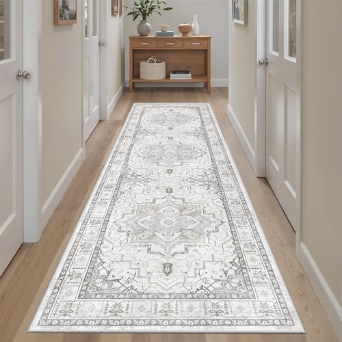 Madane Kitchen Runner 2'6''x8' Soft Rug Runners for Hallways, Grey - Image 2