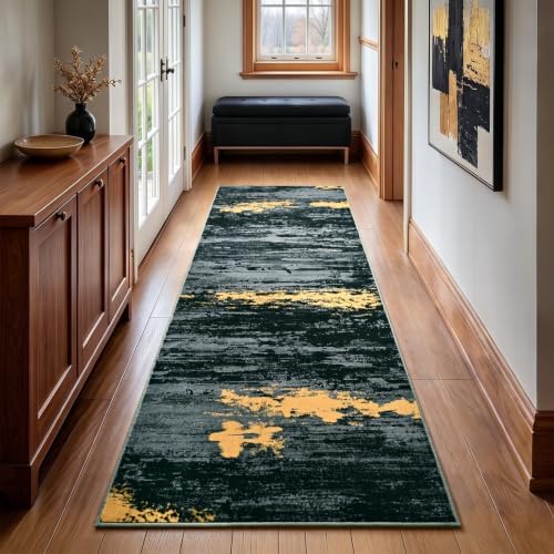 Toneed Washable 2x6 Non-Slip Abstract Runner Rug for Hallway Kitchen - Image 3