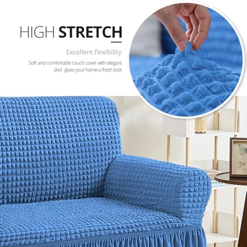 NICEEC Loveseat Covers Washable Love Seat Couch Covers Slipcover with Skirt - Image 2