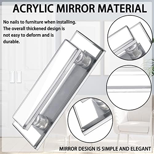 Weysat 2 Pcs Adhesive Mirror Closet Door Handle, 5.9 x 2 Inch - Image 6