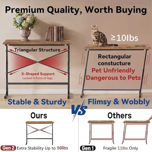 78.8 Inch Behind Couch Table with 2 AC Outlet, Narrow Console Table - Image 3