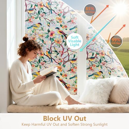 Kromapolis Window Privacy Film, Stained Glass Sticker, 29.5" x 78.7" - Image 6