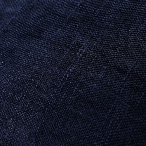 Set of 4 Soft Textured Decorative Throw Pillow Covers 18x18 Inch Cozy Farmhouse Cushion Cover Square Accent Pillow Cases for Bed Couch Sofa Living Room, Navy Blue - Image 4