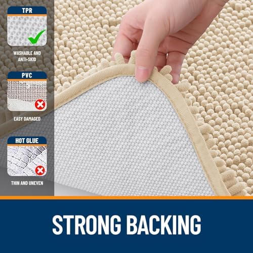 OLANLY Toilet Rugs U-Shaped 20x20, Soft Absorbent Chenille Contour Rugs - Image 6