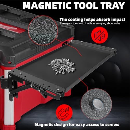 Folding Packout Mount Compatible with Milwaukee Packout Toolbox, Heavy Duty Foldable Work Table for Side Storage of Your Packout System - Image 4