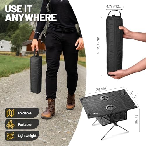 Zune Lotoo Portable Camping Side Table Folding Small Beach Table Foldable - Image 2