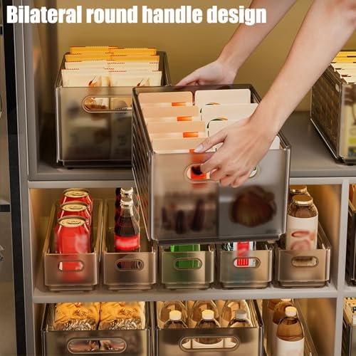 Foldable Storage Bins, 2 Pack Plastic Expandable Boxes for Organizing, Adjustable from 11-18.8" Drawer Organizers Separators Dividers for Bedroom Kitchen Utensils Tools Closet，Large Grey - Image 3