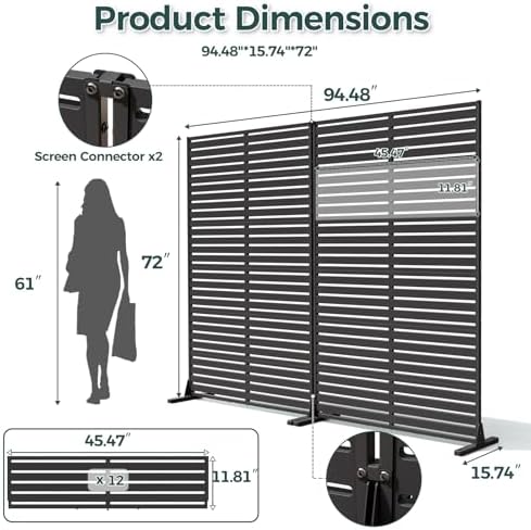 72" Privacy Screen Outdoor Privacy Fence Panel for Patio - Image 5