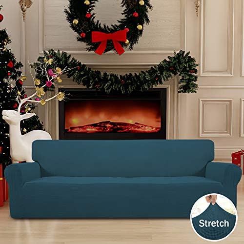 Easy-Going Stretch 4 Seater Oversized Sofa Couch Cover Deep Teal - Image 2