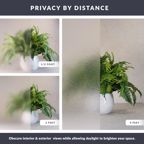 Texture Twelve Window Privacy Film by Artscape - Textured Glass Design, Static Cling, Blocks Views, Not Light, UV Protection, Non-Adhesive Water-Applied Installation, Made in USA - 24 x 36 Inch - Image 4