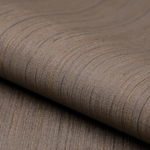 Brown Grasscloth Peel and Stick Wallpaper Texture Contact Paper A Set of 15.7" X 480" Self-Adhesive Linen Removable Wallpaper Cabinets Counter Top Liners - Image 5