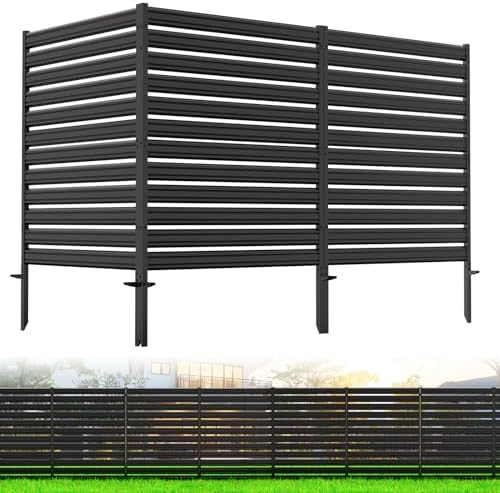 No-Dig Metal Privacy Fence Screen, 42" H × 38" W Air Conditioner Fence by OutdoorFence