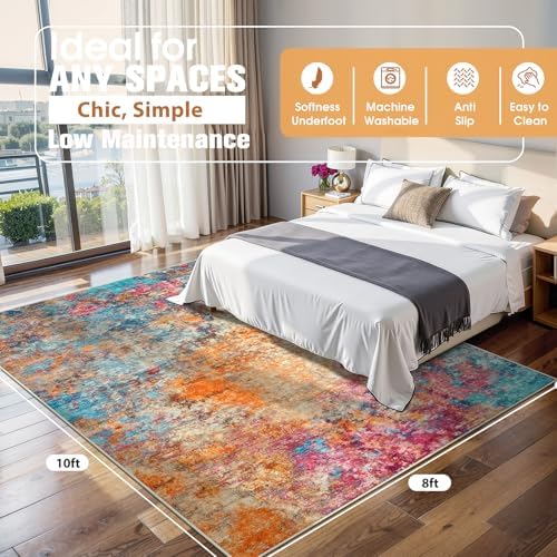 8x10 Area Rugs for Living Room Washable Bedroom Dining Room Colorful - Image 2