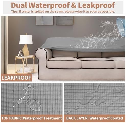 Easy-Going 100% Waterproof Chair Couch Cover, Stretch Jacquard Sofa Cover - Image 3