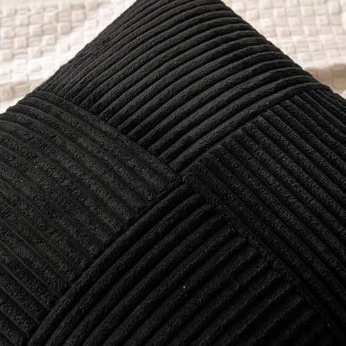MIULEE Black Decorative Throw Pillow Covers for Couch 20x20 Inch - Image 3
