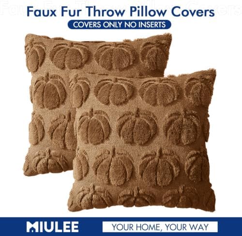 MIULEE Fall Pillow Covers Pumpkin Fall Decor 20x20 Brown - Image 7