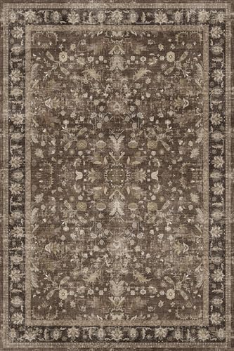 Washable Non-Slip Kitchen Rugs Sets of 2, Brown Kitchen Mats for Floor, Soft Low Pile Stain Resistant Runner Rugs for Sink Laundry Entryway Hallway Bathroom,Pet-Friendly by BYYVOORugsforYourHome