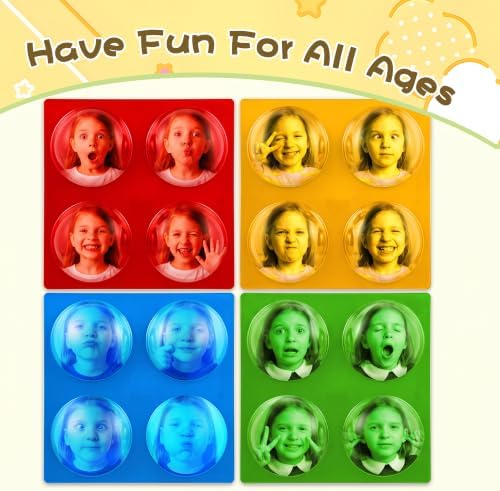 Acrylic Funny Mirror Set 4 Pack - Distortion Mirror for Sensory Exploration Self Recognition, Unbreakable Magic Mirror for Classroom Home Activity - Safe Rounded Edges - Image 6