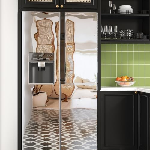 Silver Glossy Metallic Wallpaper Reflective Flexible Mirror Sheet Kitchen Non Glass Adhesive Vinyl Contact Paper for Cabinets Peel and Stick Mirror Stickers for Appliance Crafts 15.7''x80'' - Image 7