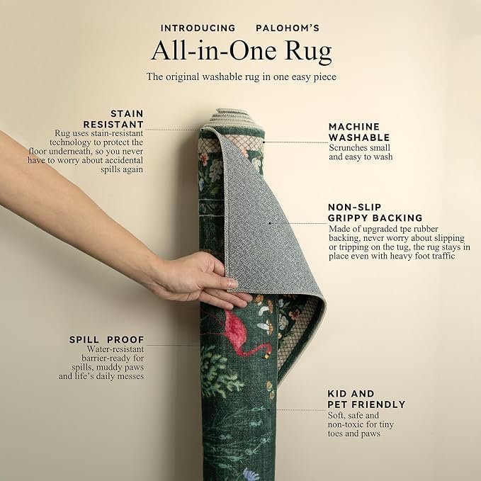 Washable Kitchen Rug Runners for Hallways: 2'x6' Bedroom Runner Rug Non Slip Low-Pile Stain Resistant Carpet Runner for Indoor Entryway Hallways Kitchen Laundry Room Beside Farmhouse - Image 4