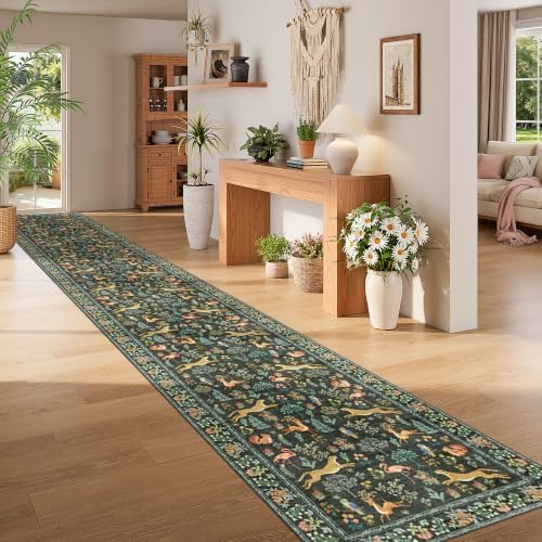 DUKINO 3x20 Washable Runner Rug, Non Slip Animal Hallway Runner Rug, Black - Image 5