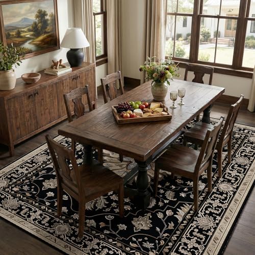 RELEANY Washable Area Rug, 5'x7', Black/Neutral - Image 3