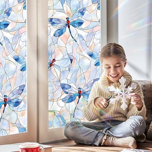 Window Privacy Film Frosted Glass Window Sticker Window Film Static Glass Cling Tint Non-Adhesive for Home Door Decorative Frosting Cover 17.5 X 39.3 inch - Image 2